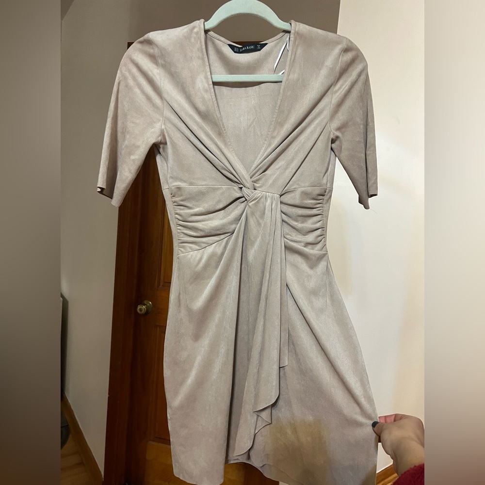 Suede Beige Dress ZARA